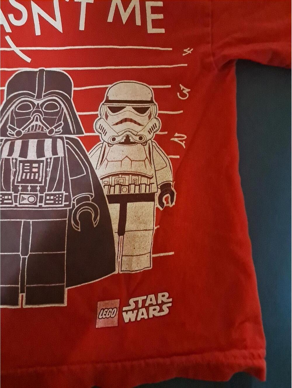 Star Wars Lego "It Wasn't Me" Size 4/5 Tshirt Short Sleeves small spot in sleeve - Picture 2 of 8